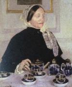 Mary Cassatt lady at the tea table oil painting